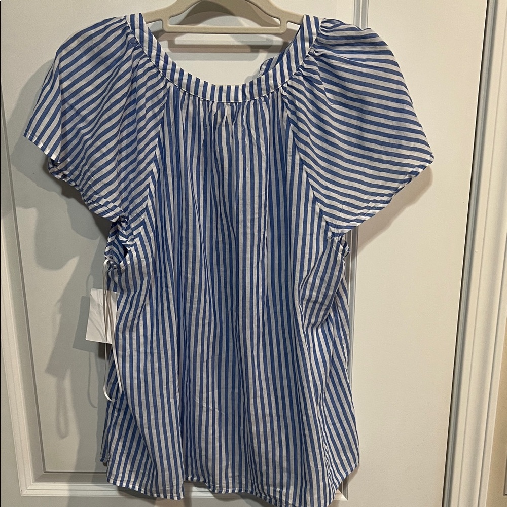 Sonoma Striped Blouse in Blue and White - Picture 3 of 5